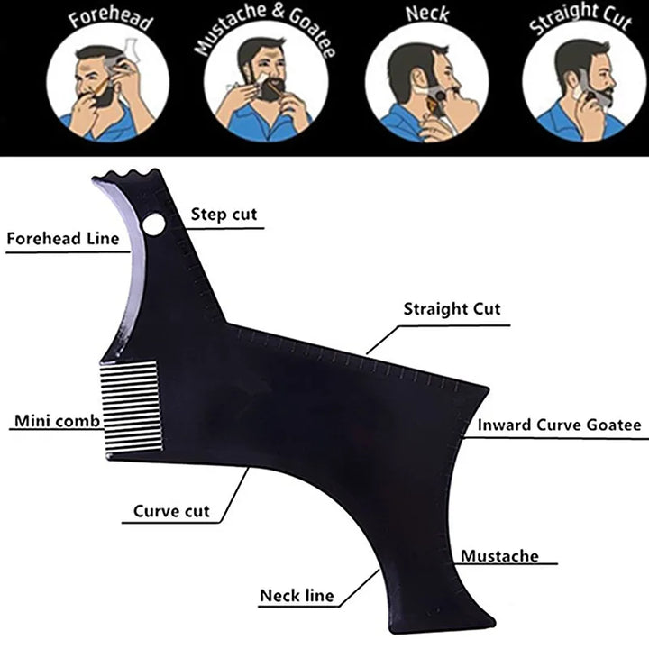 Transparent Men's Beard Comb - Shaping and Styling Template - ABC GOO