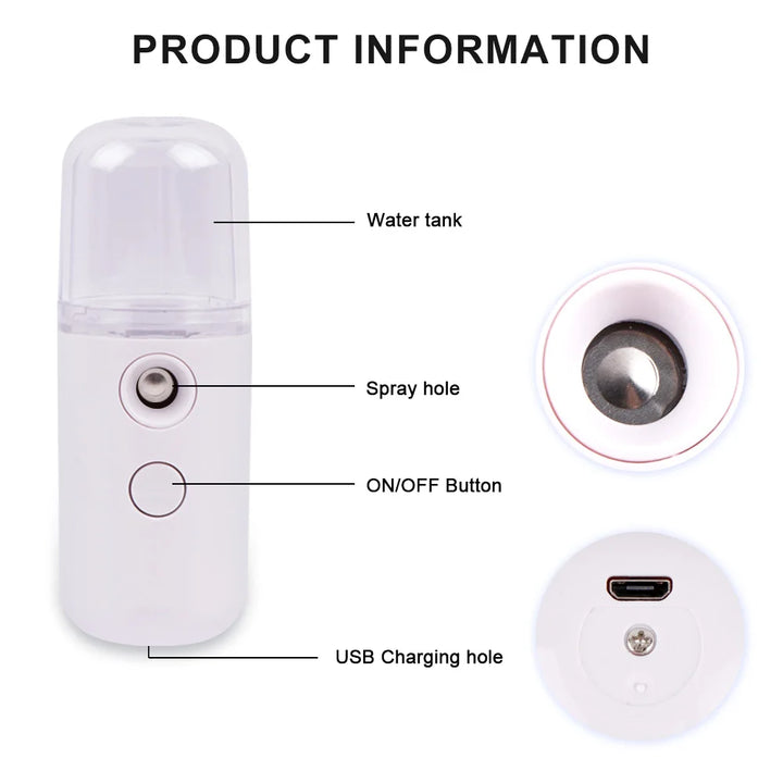 USB Rechargeable Nano Face Steamer - ABC GOO
