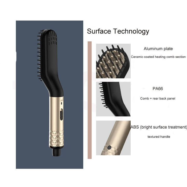 Electric Negative Ion Hot Comb - Beard Hair Straightening Brush - ABC GOO
