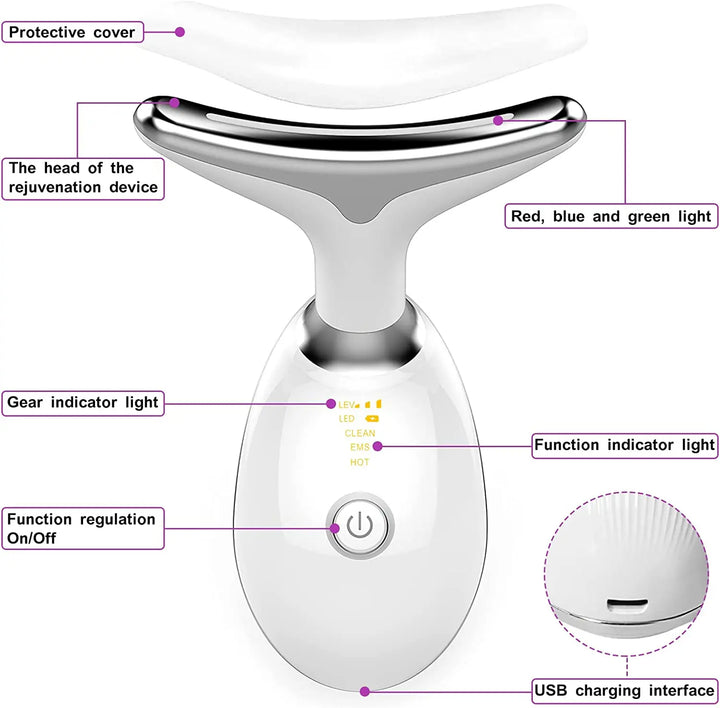 Neck & Facial Lift Massager – 3 Light Modes - ABC GOO