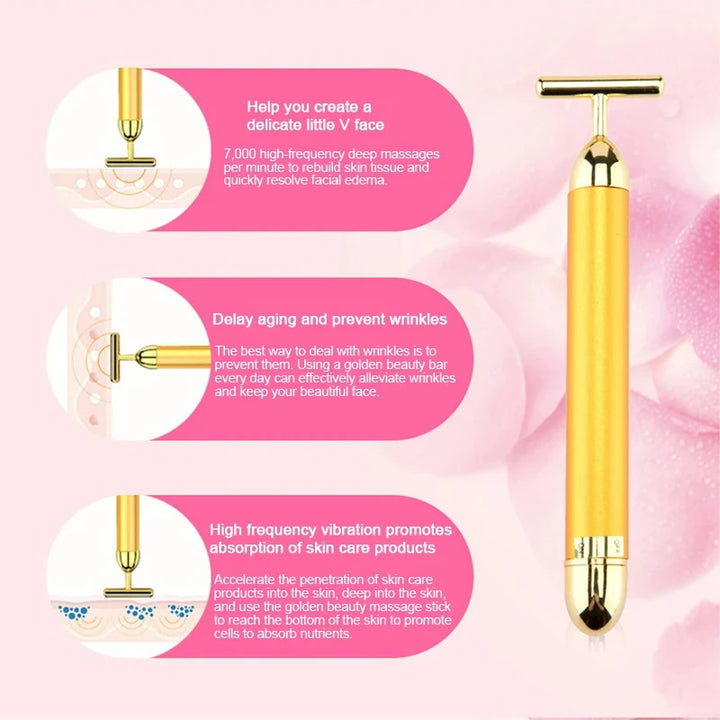 24K Gold Electric Face Massage Roller - ABC GOO