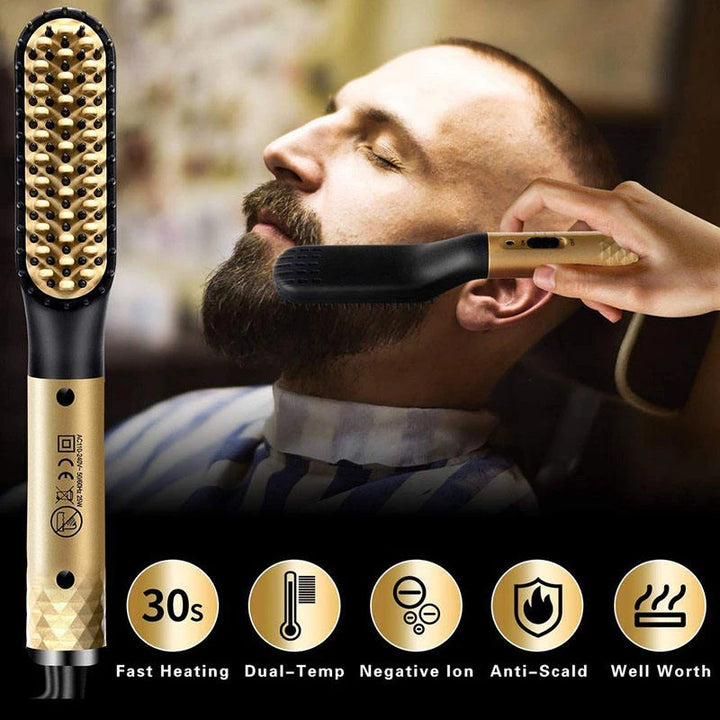 Electric Negative Ion Hot Comb - Beard Hair Straightening Brush - ABC GOO