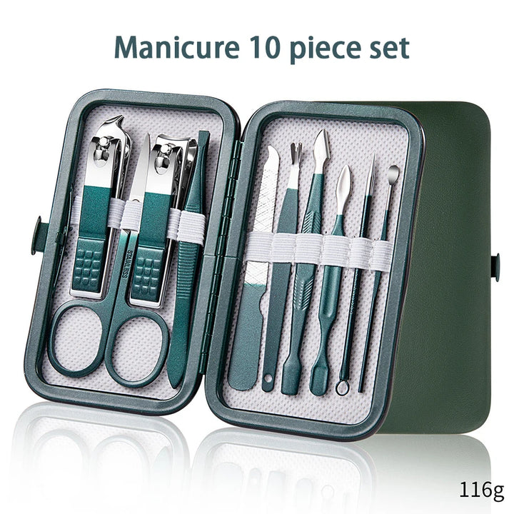7–18 Pcs Stainless Steel Manicure Set with Case - ABC GOO