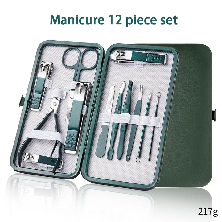 7–18 Pcs Stainless Steel Manicure Set with Case - ABC GOO