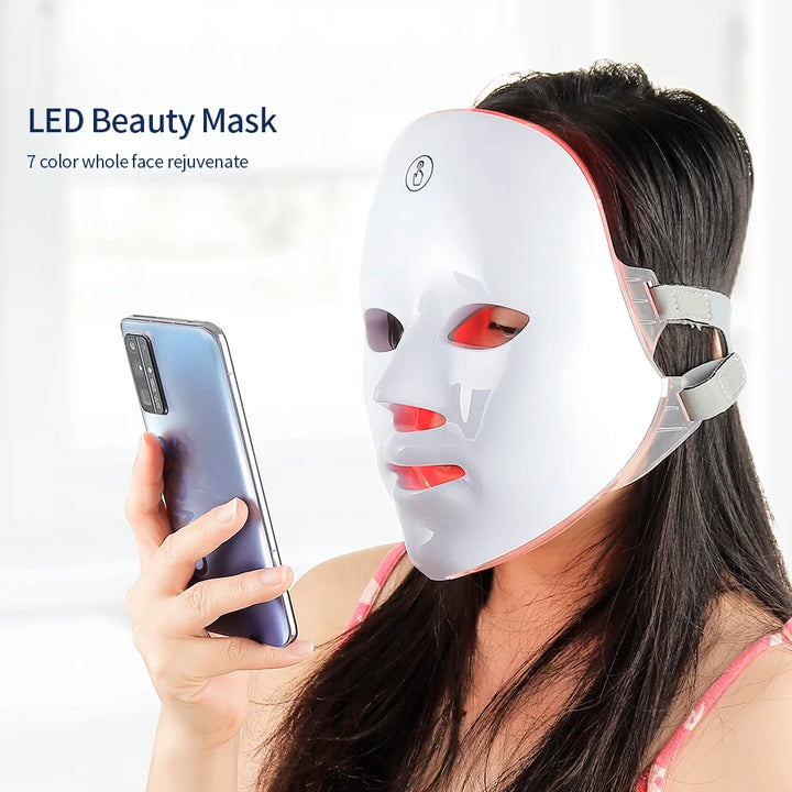 Wireless 7-Color LED Facial & Neck Mask - ABC GOO